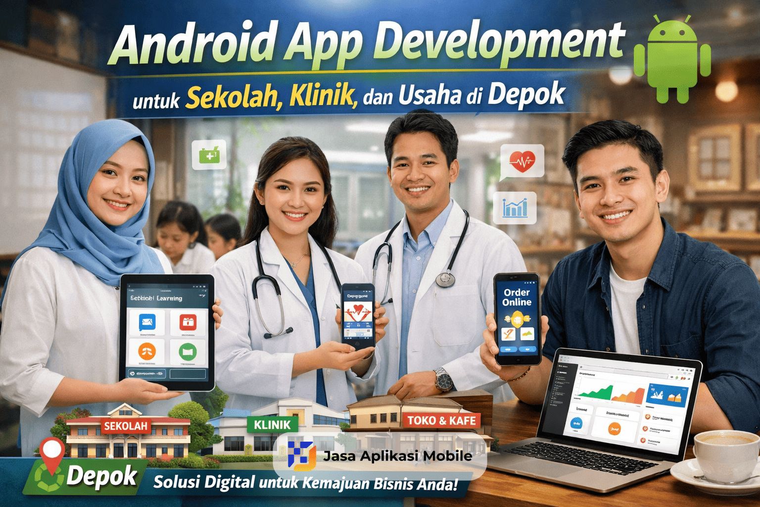 Android App Development untuk Sekolah, Klinik, dan Usaha di Depok